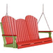 LuxCraft LuxCraft Red Adirondack 5ft. Recycled Plastic Porch Swing Red on Lime Green / Adirondack Porch Swing Porch Swing