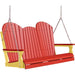 LuxCraft LuxCraft Red Adirondack 5ft. Recycled Plastic Porch Swing Red on Yellow / Adirondack Porch Swing Porch Swing