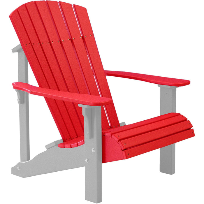 LuxCraft LuxCraft Red Deluxe Recycled Plastic Adirondack Chair Red on Dove Gray Adirondack Deck Chair