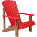 LuxCraft LuxCraft Red Deluxe Recycled Plastic Adirondack Chair With Cup Holder Red on Cedar Adirondack Deck Chair PDACRC-CH