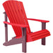 LuxCraft LuxCraft Red Deluxe Recycled Plastic Adirondack Chair With Cup Holder Red on Cherrywood Adirondack Deck Chair PDACRCW-CH