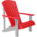 LuxCraft LuxCraft Red Deluxe Recycled Plastic Adirondack Chair With Cup Holder Red on Dove Gray Adirondack Deck Chair PDACRDG-CH