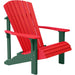 LuxCraft LuxCraft Red Deluxe Recycled Plastic Adirondack Chair With Cup Holder Red on Green Adirondack Deck Chair PDACRG-CH