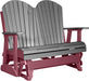 LuxCraft LuxCraft Slate 4 ft. Recycled Plastic Adirondack Outdoor Glider Slate on Cherrywood Adirondack Glider 4APGSCW
