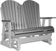 LuxCraft LuxCraft Slate 4 ft. Recycled Plastic Adirondack Outdoor Glider Slate on Dove Gray Adirondack Glider 4APGSDG