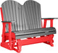 LuxCraft LuxCraft Slate 4 ft. Recycled Plastic Adirondack Outdoor Glider With Cup Holder Slate on Red Adirondack Glider 4APGSR-CH