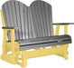 LuxCraft LuxCraft Slate 4 ft. Recycled Plastic Adirondack Outdoor Glider With Cup Holder Slate on Yellow Adirondack Glider 4APGSY-CH