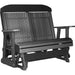 LuxCraft LuxCraft Slate 4 ft. Recycled Plastic Highback Outdoor Glider Bench Slate on Black Highback Glider 4CPGSB