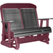LuxCraft LuxCraft Slate 4 ft. Recycled Plastic Highback Outdoor Glider Bench Slate on Cherrywood Highback Glider 4CPGSCW