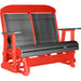 LuxCraft LuxCraft Slate 4 ft. Recycled Plastic Highback Outdoor Glider Bench Slate on Red Highback Glider 4CPGSR