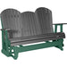 LuxCraft LuxCraft Slate 5 ft. Recycled Plastic Adirondack Outdoor Glider Slate on Green Adirondack Glider 5APGSG