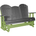 LuxCraft LuxCraft Slate 5 ft. Recycled Plastic Adirondack Outdoor Glider Slate on Lime Green Adirondack Glider 5APGSLG
