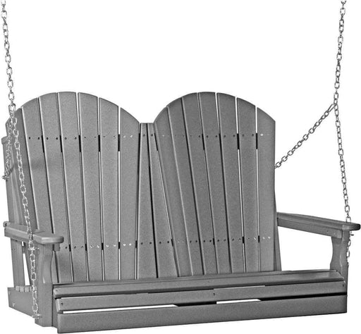 LuxCraft LuxCraft Slate Adirondack 4ft. Recycled Plastic Porch Swing Slate / Adirondack Porch Swing Porch Swing 4APSS