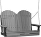 LuxCraft LuxCraft Slate Adirondack 4ft. Recycled Plastic Porch Swing Slate on Black / Adirondack Porch Swing Porch Swing 4APSSB