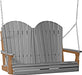 LuxCraft LuxCraft Slate Adirondack 4ft. Recycled Plastic Porch Swing Slate on Cedar / Adirondack Porch Swing Porch Swing 4APSSC