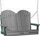 LuxCraft LuxCraft Slate Adirondack 4ft. Recycled Plastic Porch Swing Slate on Green / Adirondack Porch Swing Porch Swing 4APSSG