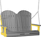LuxCraft LuxCraft Slate Adirondack 4ft. Recycled Plastic Porch Swing Slate on Yellow / Adirondack Porch Swing Porch Swing 4APSSY