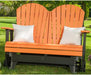 LuxCraft LuxCraft Tangerine 4 ft. Recycled Plastic Adirondack Outdoor Glider With Cup Holder Tangerine On Black Adirondack Glider 4APGTB-CH