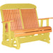 LuxCraft LuxCraft Tangerine 4 ft. Recycled Plastic Highback Outdoor Glider Bench Tangerine on Yellow Highback Glider 4CPGTY