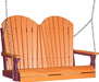 LuxCraft LuxCraft Tangerine Adirondack 4ft. Recycled Plastic Porch Swing Tangerine on Cherrywood / Adirondack Porch Swing Porch Swing 4APSTCW
