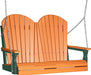 LuxCraft LuxCraft Tangerine Adirondack 4ft. Recycled Plastic Porch Swing Tangerine on Green / Adirondack Porch Swing Porch Swing 4APSTG