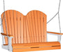 LuxCraft LuxCraft Tangerine Adirondack 4ft. Recycled Plastic Porch Swing Tangerine on White / Adirondack Porch Swing Porch Swing 4APSTWH