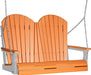 LuxCraft LuxCraft Tangerine Adirondack 4ft. Recycled Plastic Porch Swing With Cup Holder Tangerine on Dove Gray / Adirondack Porch Swing Porch Swing 4APSTDG-CH
