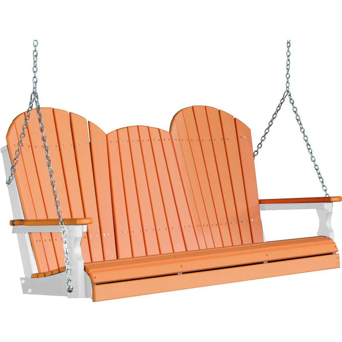 LuxCraft LuxCraft Tangerine Adirondack 5ft. Recycled Plastic Porch Swing Porch Swing