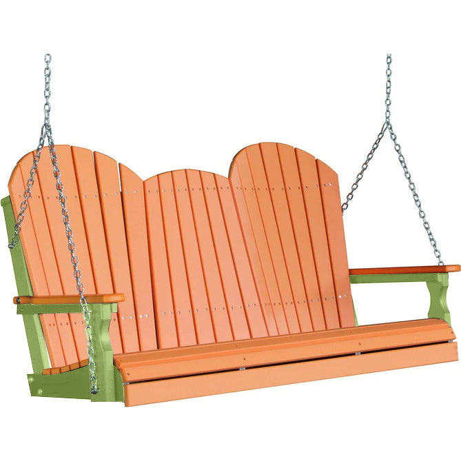 LuxCraft LuxCraft Tangerine Adirondack 5ft. Recycled Plastic Porch Swing Porch Swing