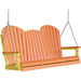LuxCraft LuxCraft Tangerine Adirondack 5ft. Recycled Plastic Porch Swing Tangerine on Yellow / Adirondack Porch Swing Porch Swing 5APSTY