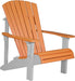 LuxCraft LuxCraft Tangerine Deluxe Recycled Plastic Adirondack Chair With Cup Holder Tangerine on Dove Gray Adirondack Deck Chair PDACTDG-CH
