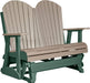 LuxCraft LuxCraft Weatherwood 4 ft. Recycled Plastic Adirondack Outdoor Glider With Cup Holder Weatherwood on Green Adirondack Glider 4APGWWG-CH