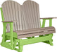 LuxCraft LuxCraft Weatherwood 4 ft. Recycled Plastic Adirondack Outdoor Glider With Cup Holder Weatherwood on Lime Green Adirondack Glider 4APGWWLG-CH