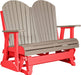LuxCraft LuxCraft Weatherwood 4 ft. Recycled Plastic Adirondack Outdoor Glider With Cup Holder Weatherwood on Red Adirondack Glider 4APGWWR-CH