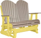 LuxCraft LuxCraft Weatherwood 4 ft. Recycled Plastic Adirondack Outdoor Glider With Cup Holder Weatherwood on Yellow Adirondack Glider 4APGWWY-CH