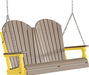LuxCraft LuxCraft Weatherwood Adirondack 4ft. Recycled Plastic Porch Swing Weatherwood on Yellow / Adirondack Porch Swing Porch Swing 4APSWWY
