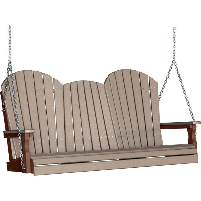 LuxCraft LuxCraft Weatherwood Adirondack 5ft. Recycled Plastic Porch Swing Porch Swing
