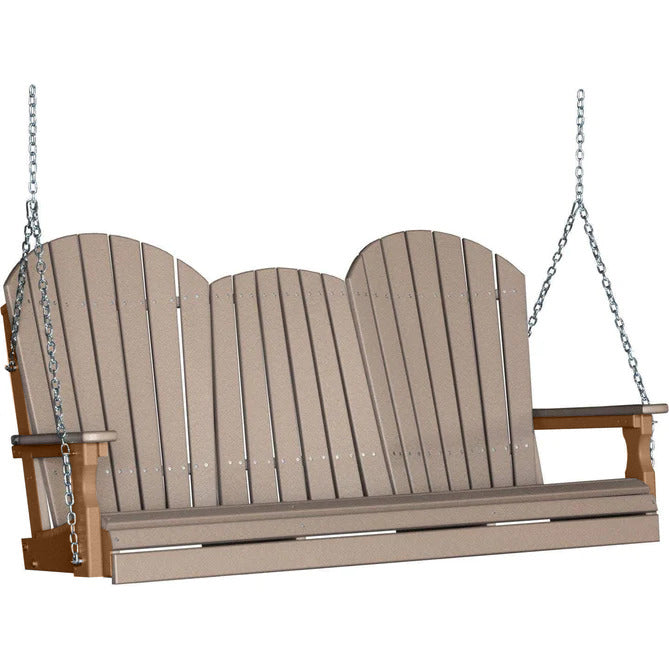 LuxCraft LuxCraft Weatherwood Adirondack 5ft. Recycled Plastic Porch Swing Porch Swing