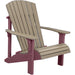 LuxCraft LuxCraft Weatherwood Deluxe Recycled Plastic Adirondack Chair With Cup Holder Weatherwood on Cherrywood Adirondack Deck Chair