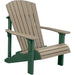 LuxCraft LuxCraft Weatherwood Deluxe Recycled Plastic Adirondack Chair With Cup Holder Weatherwood on Green Adirondack Deck Chair PDACWWG-CH