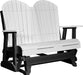 LuxCraft LuxCraft White 4 ft. Recycled Plastic Adirondack Outdoor Glider With Cup Holder White on Black Adirondack Glider 4APGWB-CH