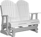 LuxCraft LuxCraft White 4 ft. Recycled Plastic Adirondack Outdoor Glider With Cup Holder White on Dove Gray Adirondack Glider 4APGWDG-CH