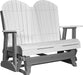 LuxCraft LuxCraft White 4 ft. Recycled Plastic Adirondack Outdoor Glider With Cup Holder White on Slate Adirondack Glider 4APGWS-CH