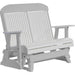 LuxCraft LuxCraft White 4 ft. Recycled Plastic Highback Outdoor Glider Bench White on Dove Gray Highback Glider 4CPGWDG
