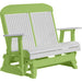 LuxCraft LuxCraft White 4 ft. Recycled Plastic Highback Outdoor Glider Bench White on Lime Green Highback Glider 4CPGWLG