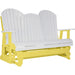 LuxCraft LuxCraft White 5 ft. Recycled Plastic Adirondack Outdoor Glider White on Yellow Adirondack Glider 5APGWY