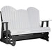 LuxCraft LuxCraft White 5 ft. Recycled Plastic Adirondack Outdoor Glider With Cup Holder White on Black Adirondack Glider 5APGWB-CH