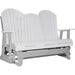 LuxCraft LuxCraft White 5 ft. Recycled Plastic Adirondack Outdoor Glider With Cup Holder White on Dove Gray Adirondack Glider 5APGWDG-CH