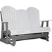 LuxCraft LuxCraft White 5 ft. Recycled Plastic Adirondack Outdoor Glider With Cup Holder White on Slate Adirondack Glider 5APGWS-CH
