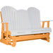 LuxCraft LuxCraft White 5 ft. Recycled Plastic Adirondack Outdoor Glider With Cup Holder White on Tangerine Adirondack Glider 5APGWT-CH